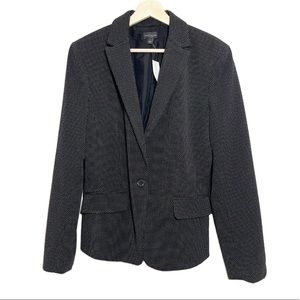 NWT Ann Taylor Polka Dot Blazer Jacket One Button Black Sz 12